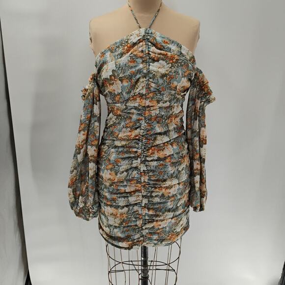 HELLO MOLLY Basque Country Mini Dress Sage size Small - Picture 3 of 14